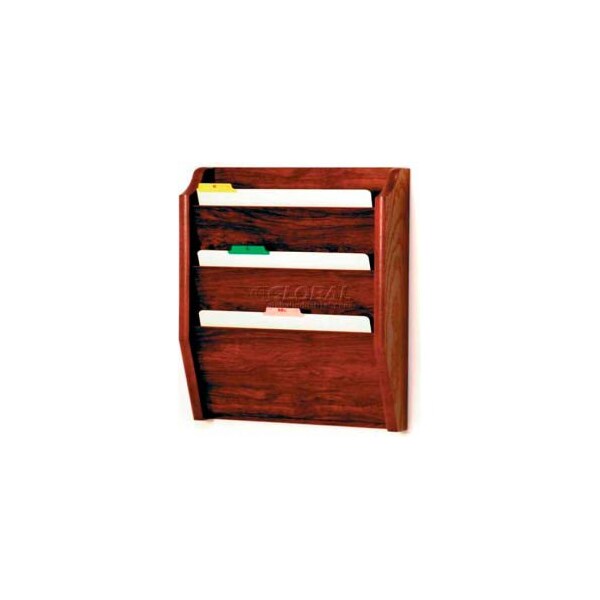 Wooden Mallet 3 Pocket Legal Size File Holder, Mahogany CH17-3MH - main